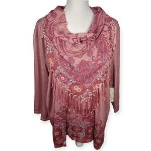 Chic Paisley Women's Blouse in Pink